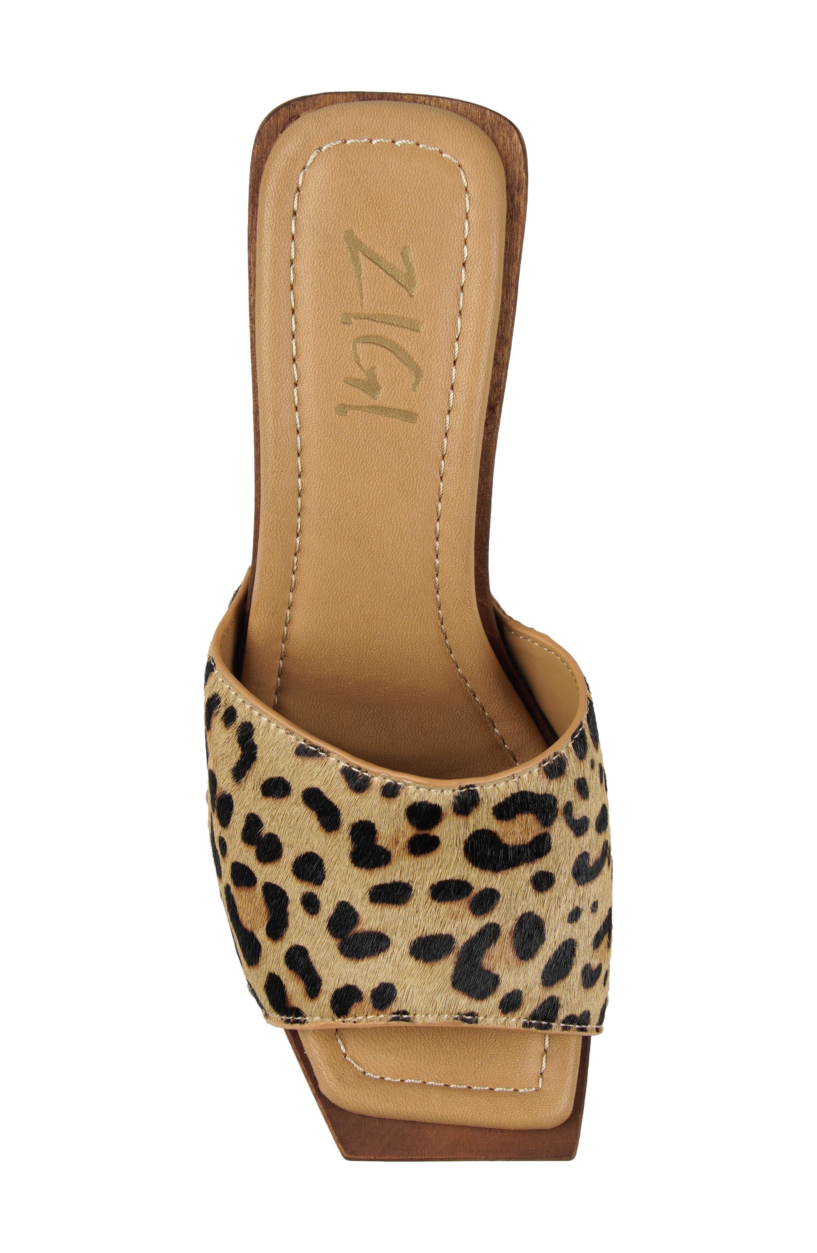 Cassidey Leather Platform Slide Sandal, Alternate, color, LEOPARD LEATHER