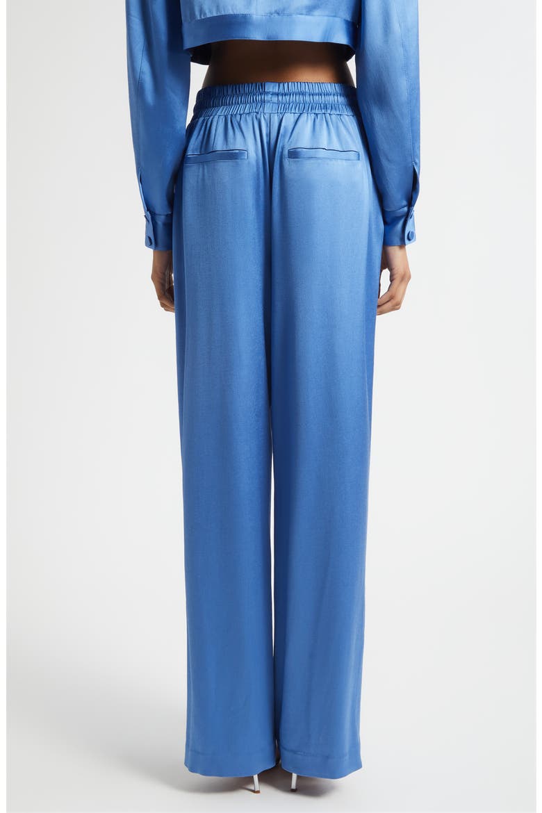 Damoni Wide Leg Satin Pants, Alternate, color, COBALT WAVE