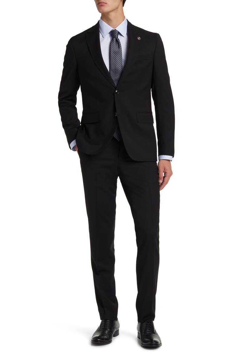 Robbie Extra Slim Fit Wool Suit, Main, color, BLACK