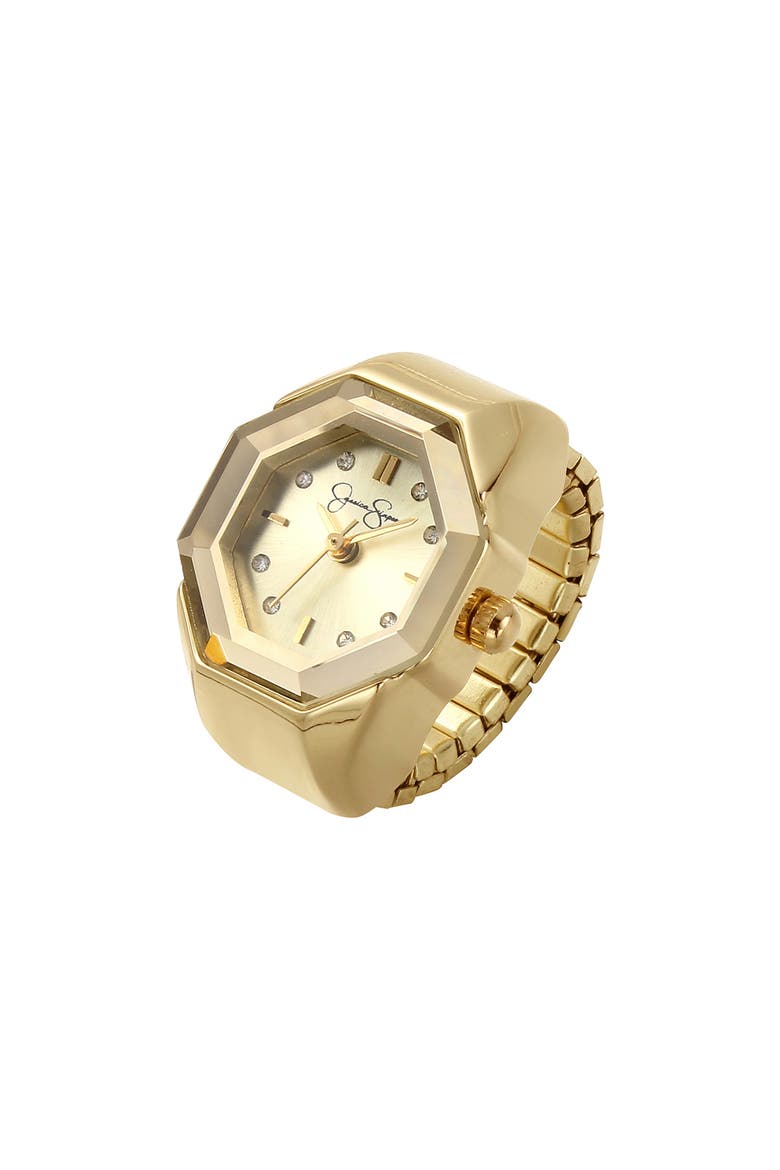 Faceted Ring Watch, 22mm, Main, color, GOLD