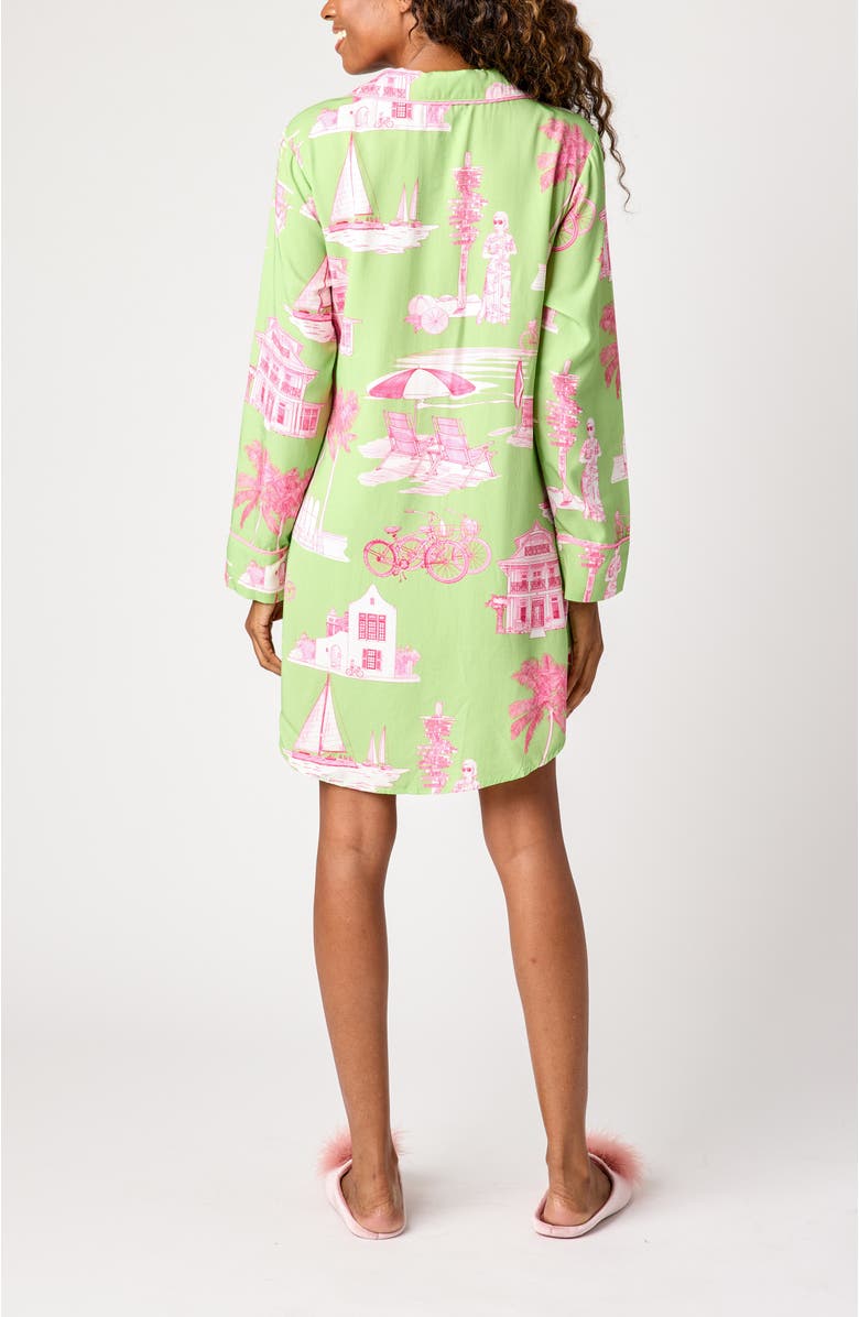 Katie Kime Florida Toile Sleep Shirt, Alternate, color, Green