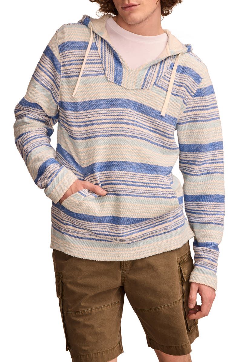 Lucky Brand Stripe Jacquard Baja Hoodie, Main, color, 