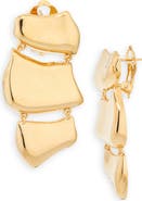 【Oscar de la Renta】 Sculpted clip-onイヤリング Sculpted Metal Drop Clip-On Earrings