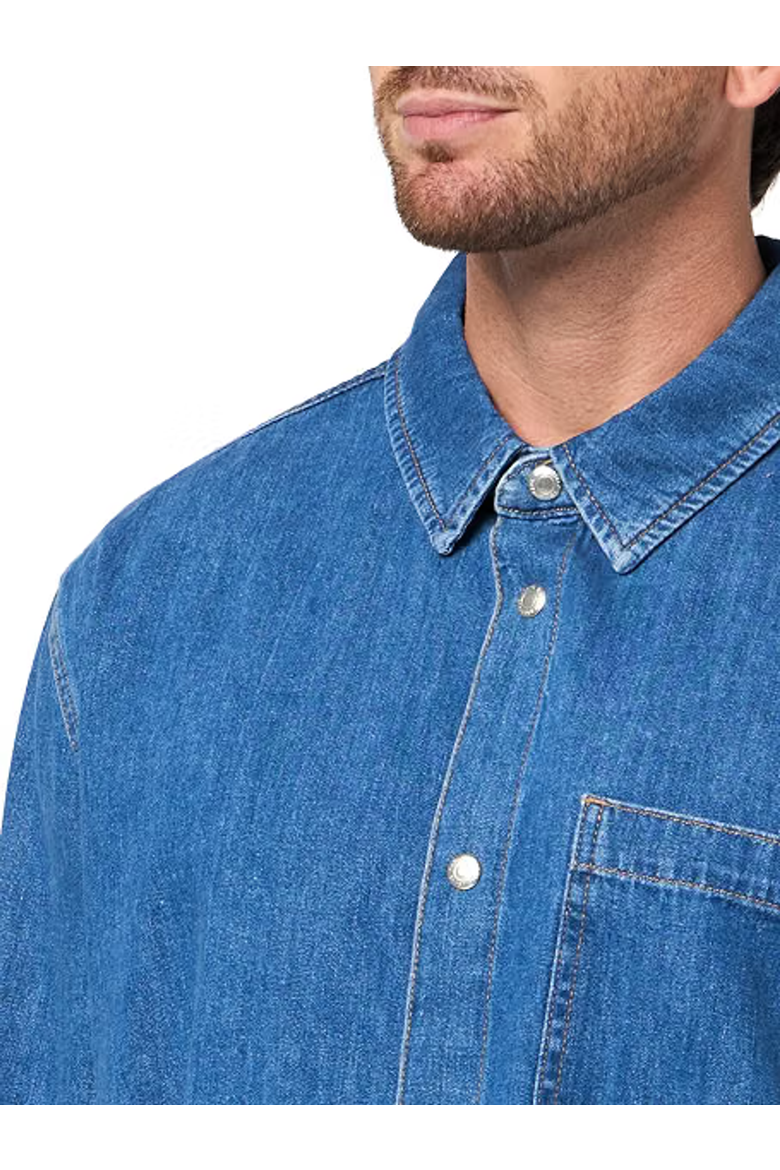 Men's Denim Shirt, Alternate, color, Dark Blue