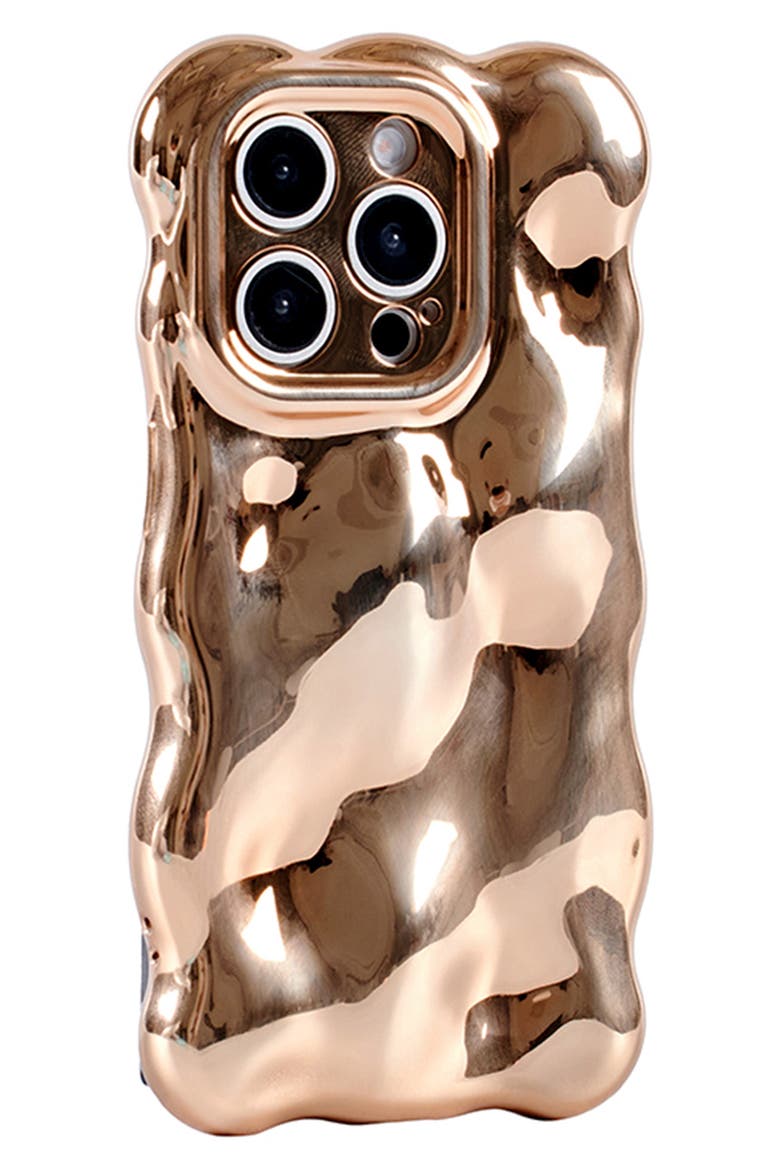 Glossy Bubbles iPhone 15 Pro Case, Alternate, color, GOLD