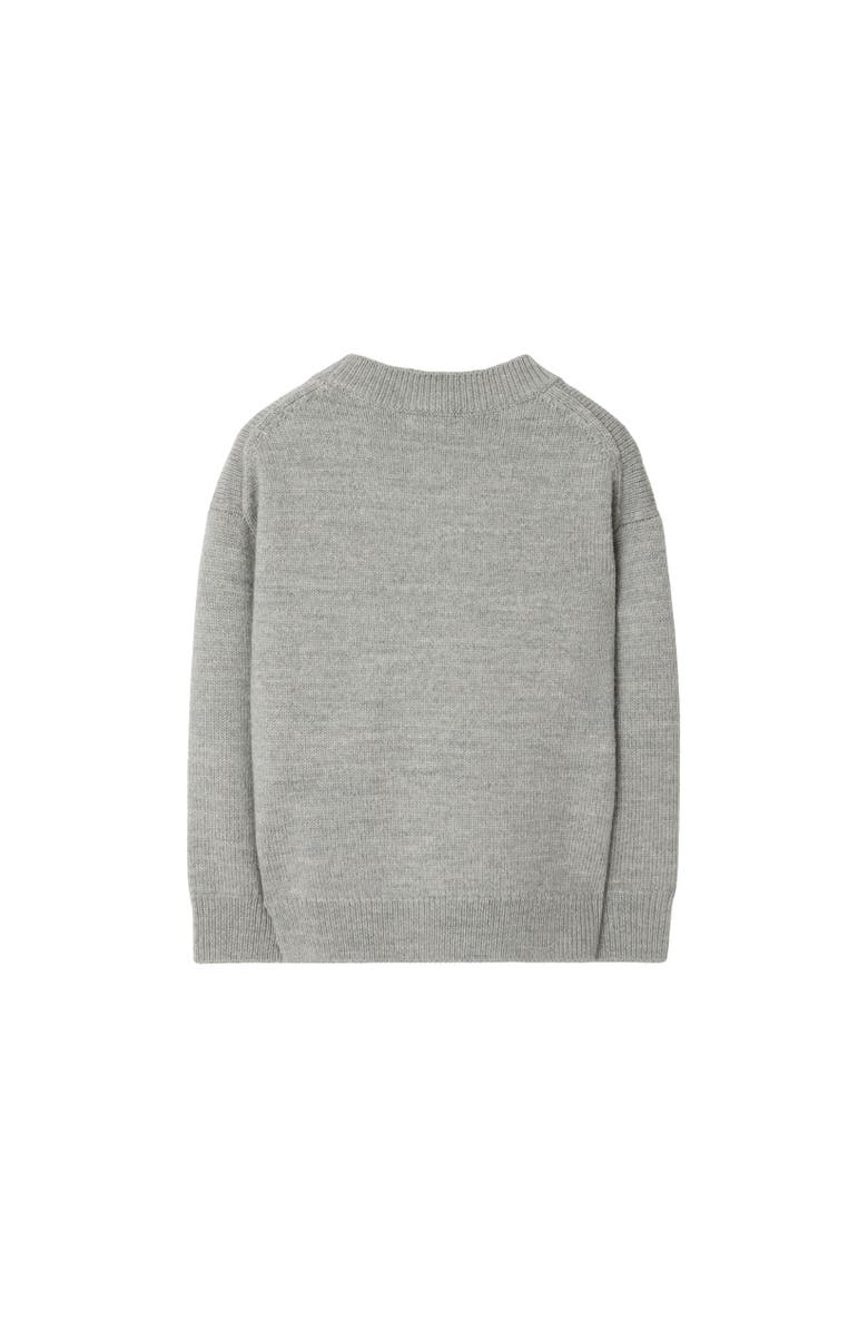 Burberry Thomas Bear Wool Sweater, Alternate, color, Light Grey Melange