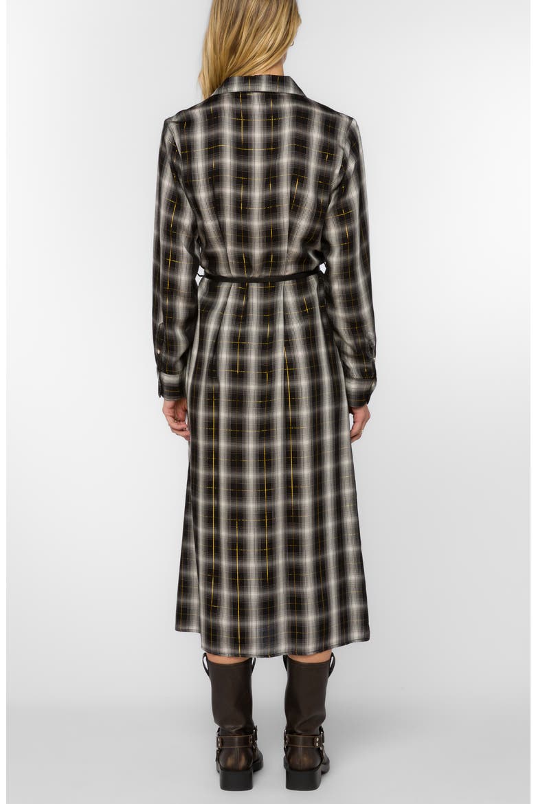Jericho Plaid Belted Midi Shirtdress, Alternate, color, BLACK WHITE