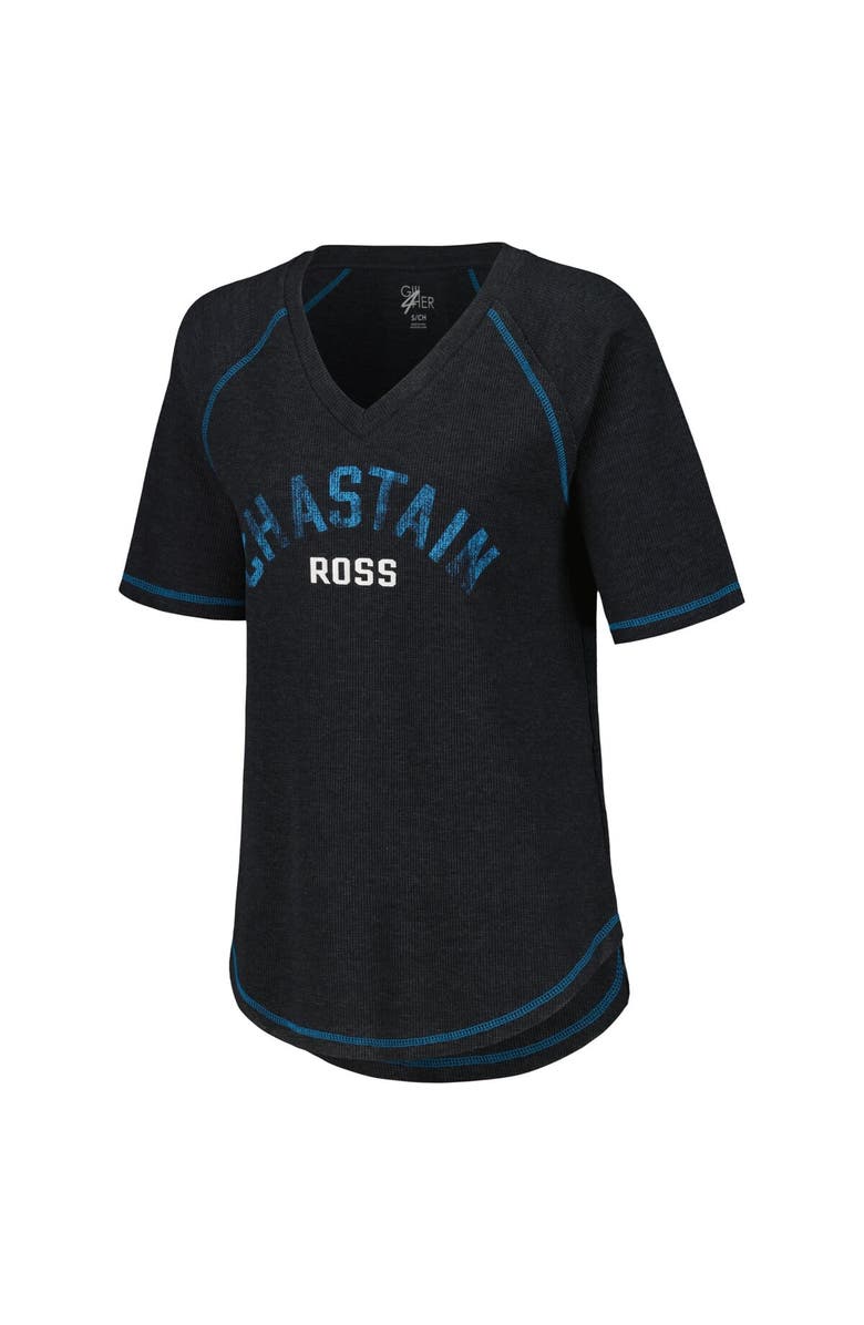 G-III 4HER BY CARL BANKS Women's G-III 4Her by Carl Banks Black Ross Chastain Ball Chase Tri-Blend Thermal Raglan Top, Alternate, color, Black