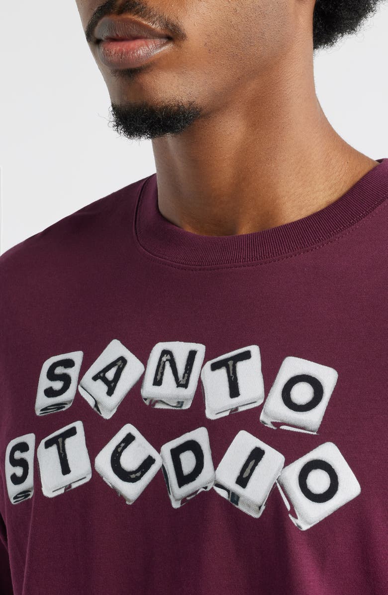 SANTO STUDIO Dice Graphic T-Shirt, Alternate, color, Merlot