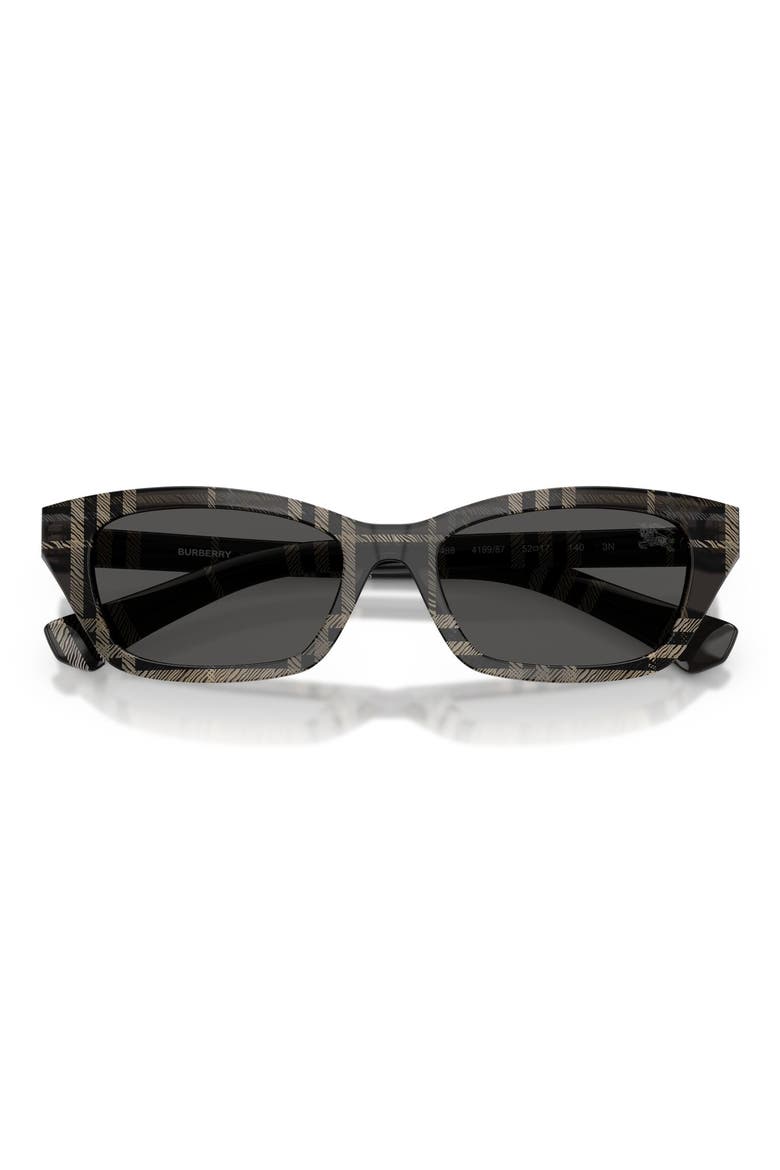 52mm Rectangular Sunglasses, Alternate, color, CHECK GREY / DARK GREY