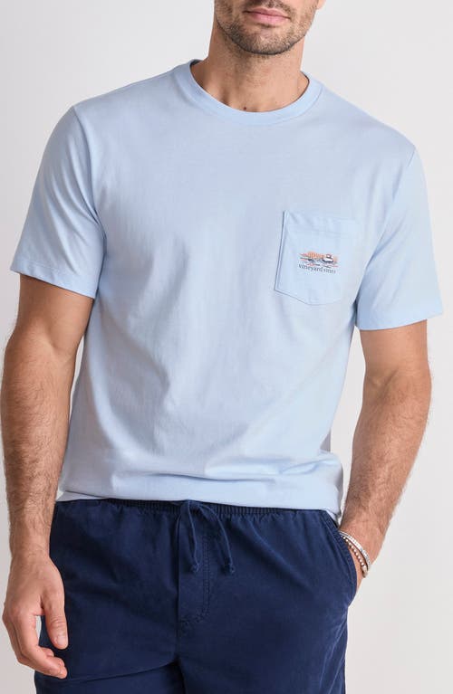 Vineyard Vines Dockside Autumn Wakes Pocket Graphic T-shirt In Blue