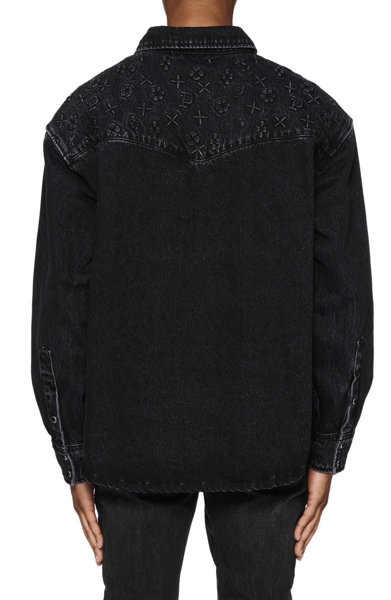 PURPLE BRAND Oversize Western Denim Shirt Jacket, Alternate, color,