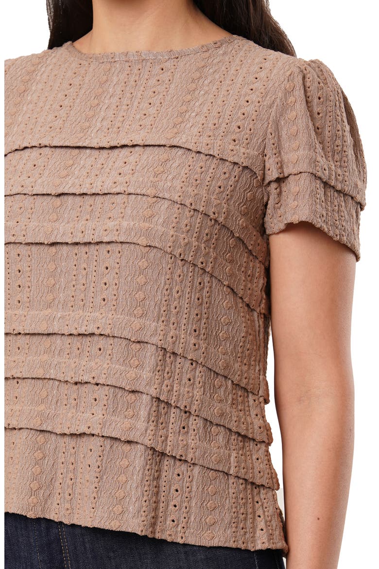 Eyelet Ruffle Top, Alternate, color, KHAKI