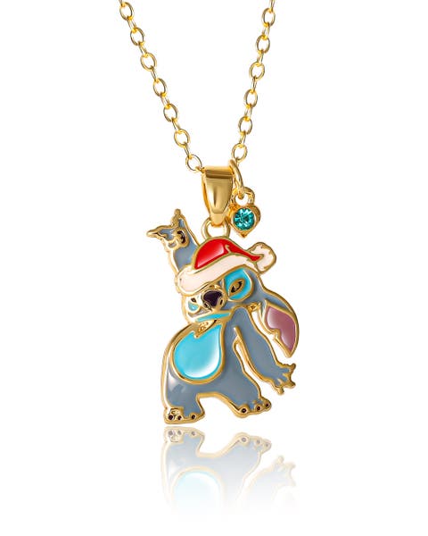 Lilo and Stitch Yellow Gold Flash Plated Pendant Necklace