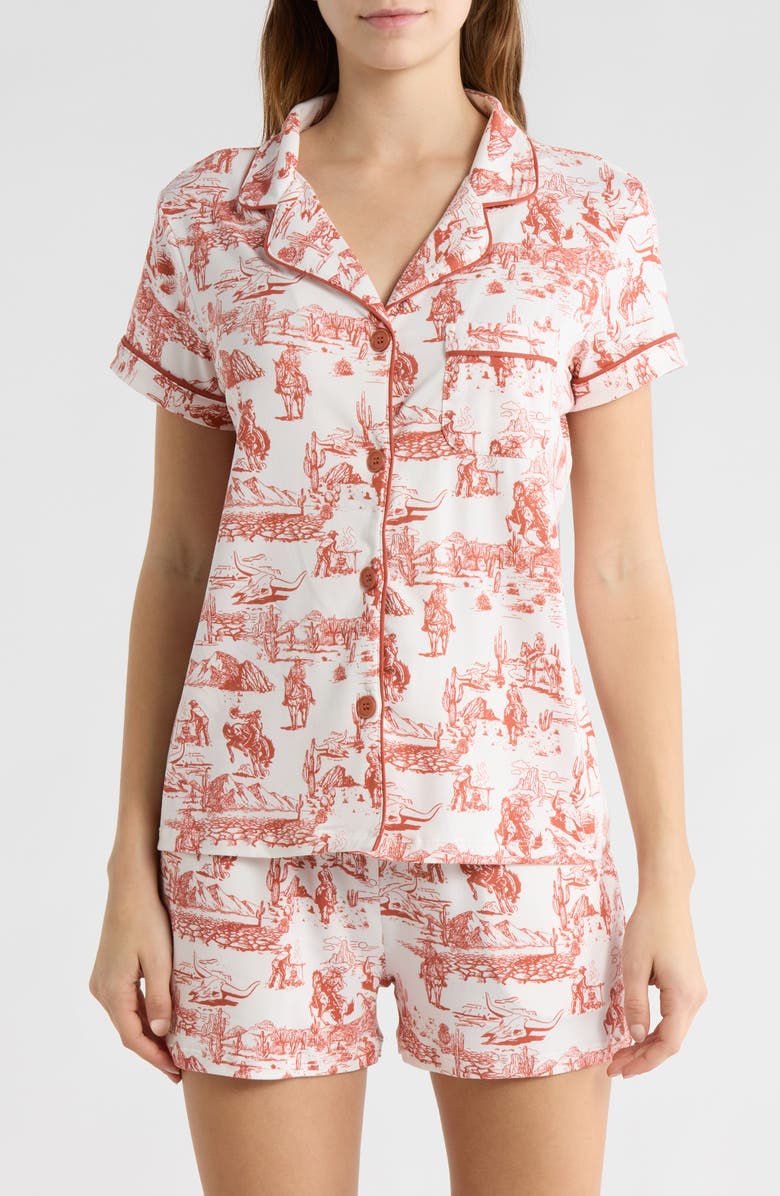 ENZOS INACTIVE WEAR Dixie Cowboy Toile Short Pajamas, Main, color,