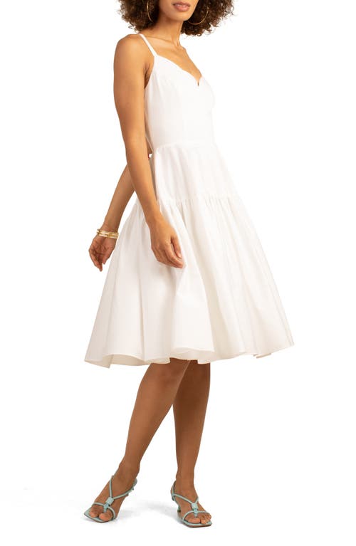 Trina Turk Fit And Flare Bask Dress In White