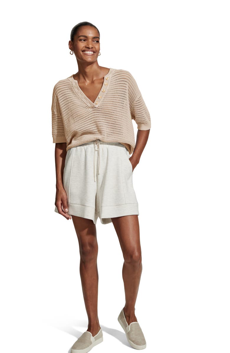 Varley Callie Sheer Knit Cotton Top, Alternate, color, Moonlight