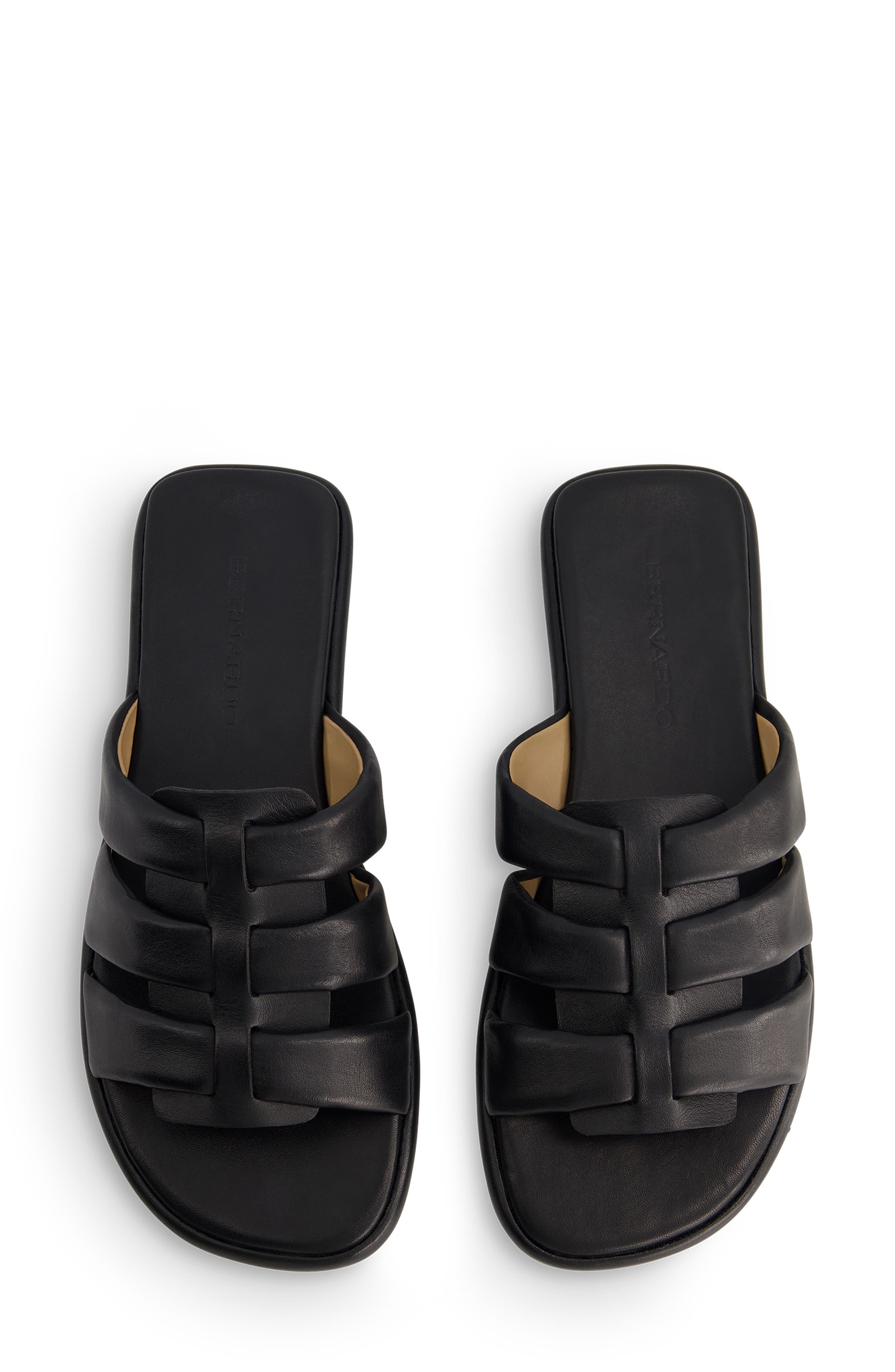 Bernardo Tamer Slide Sandal, Alternate, color, Black Glove Leather