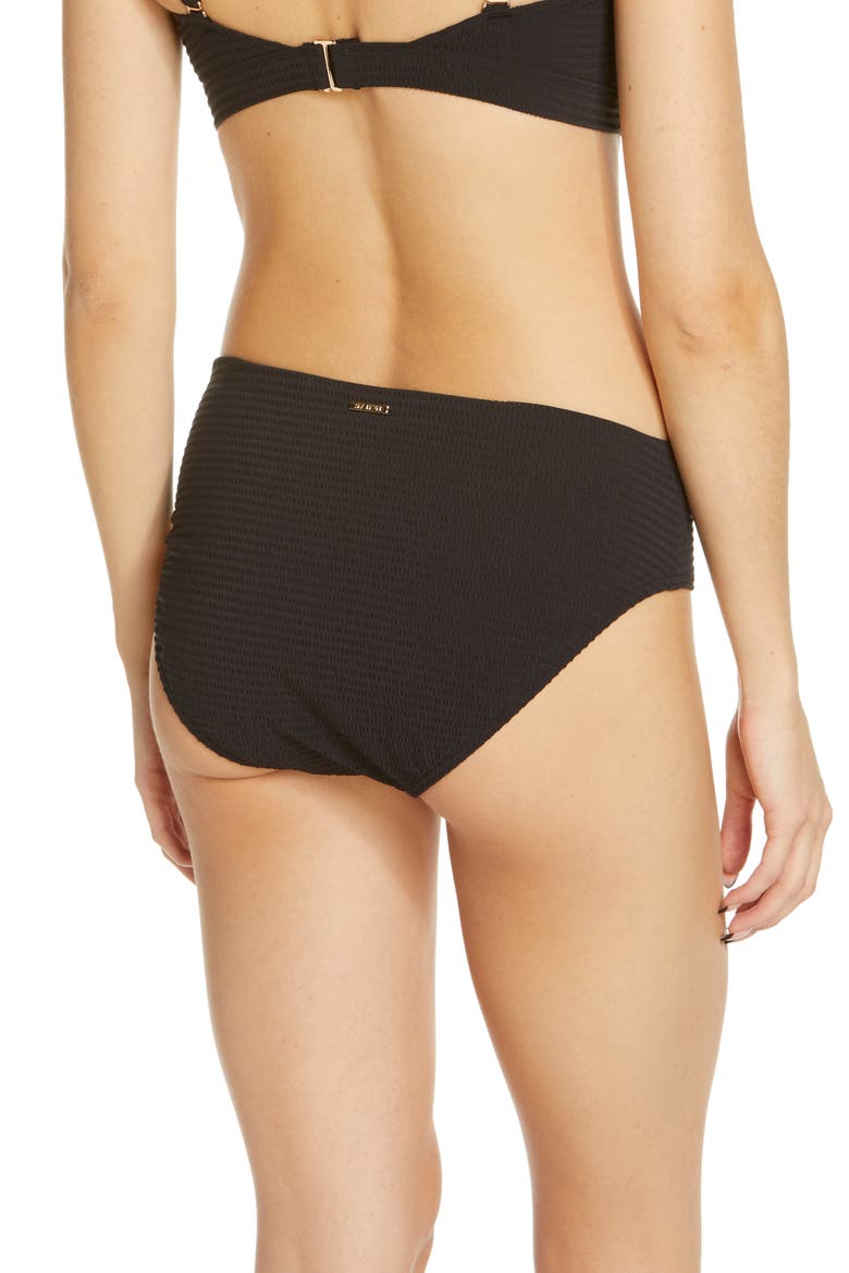 Mid Bikini Bottoms, Alternate, color, BLACK