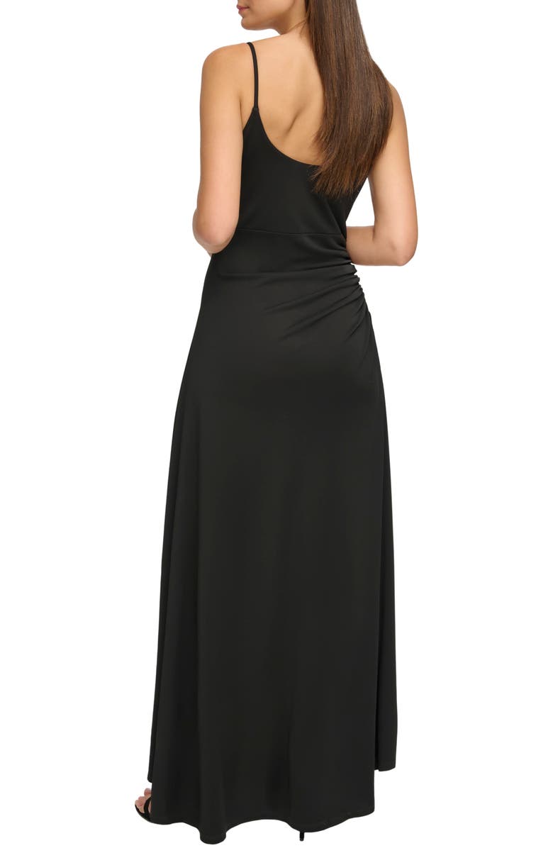 Donna Karan New York Ruched Side High-Low Crepe Dress, Alternate, color, 