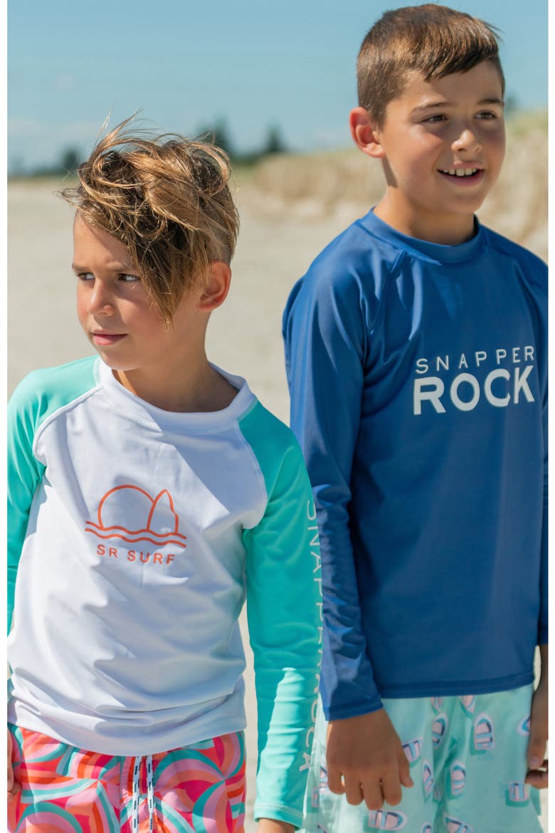 Kids' Logo Long Sleeve Rashguard Top, Alternate, color, BLUE