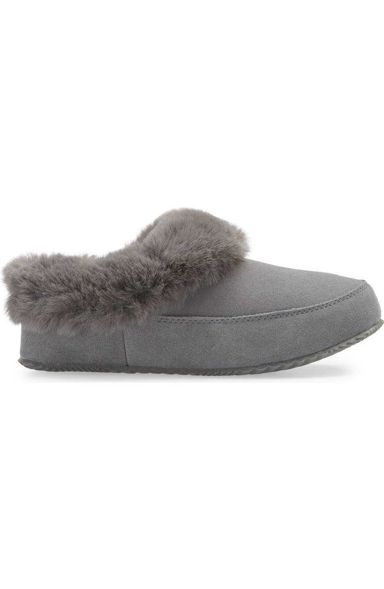 SOREL Go Coffee Run Faux Fur Slipper, Alternate, color, Quarry Quarry