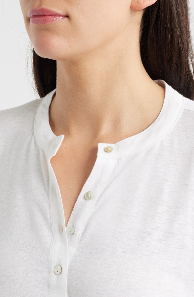 Bella Dahl Placket Cap Sleeve Top, Alternate, color, White