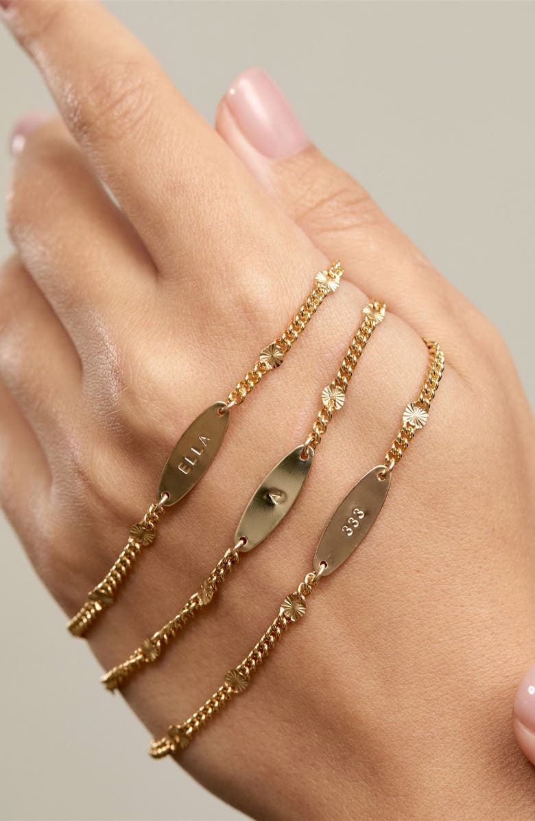 Set & Stones Rosie Engravable ID Tag Bracelet, Alternate, color, Gold