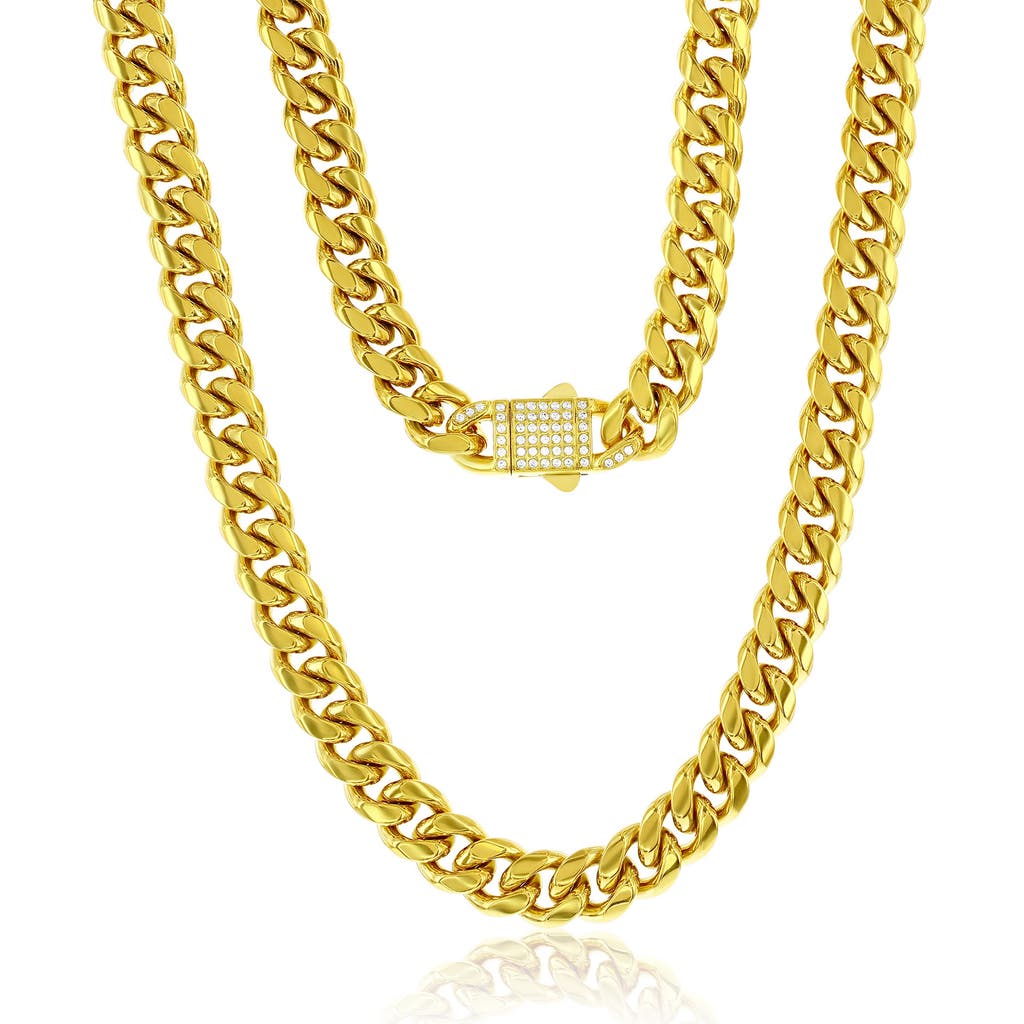Blackjack Miami Cuban Link Chain Necklace In Gold