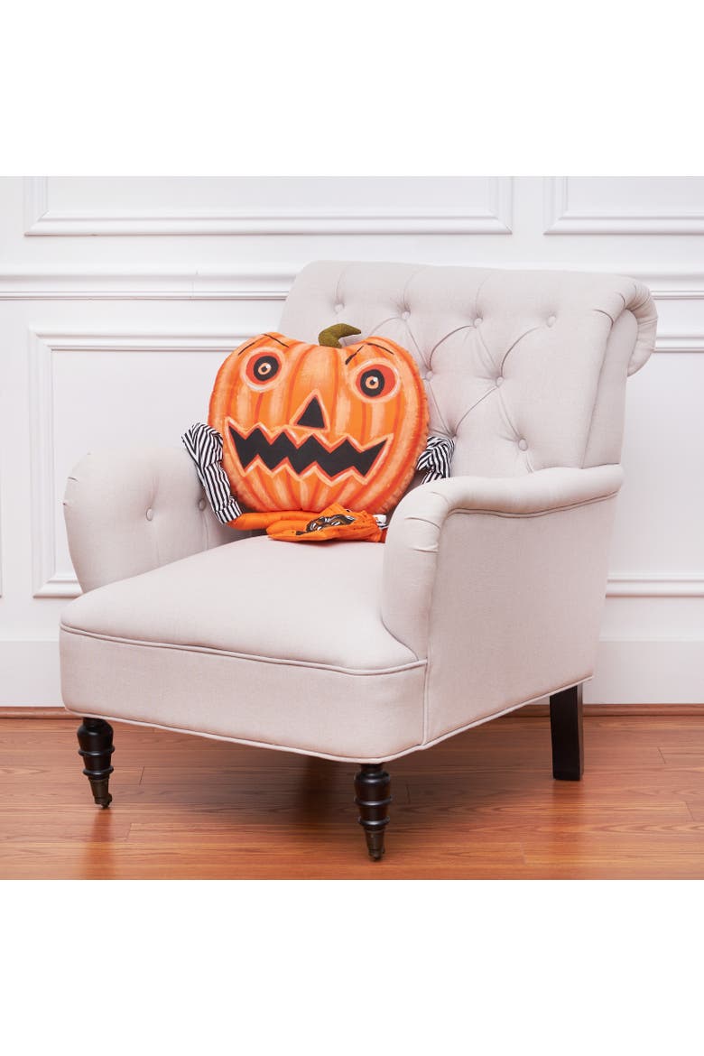 Retro Jack Zombinaland Halloween Decorative Figurine Pillow, Alternate, color, Orange