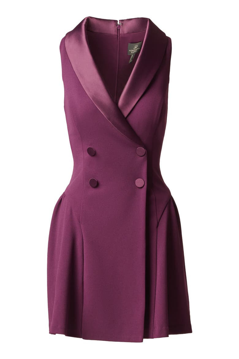 Tuxedo Fit & Flare Dress, Alternate, color, PINOT NOIR