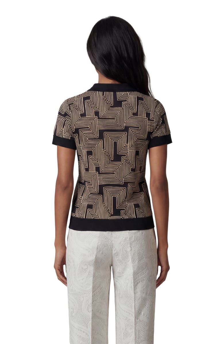Lords of Harlech Inter Twine Womens Merino Silk Cashmere Polo, Alternate, color, Inter Twine Black