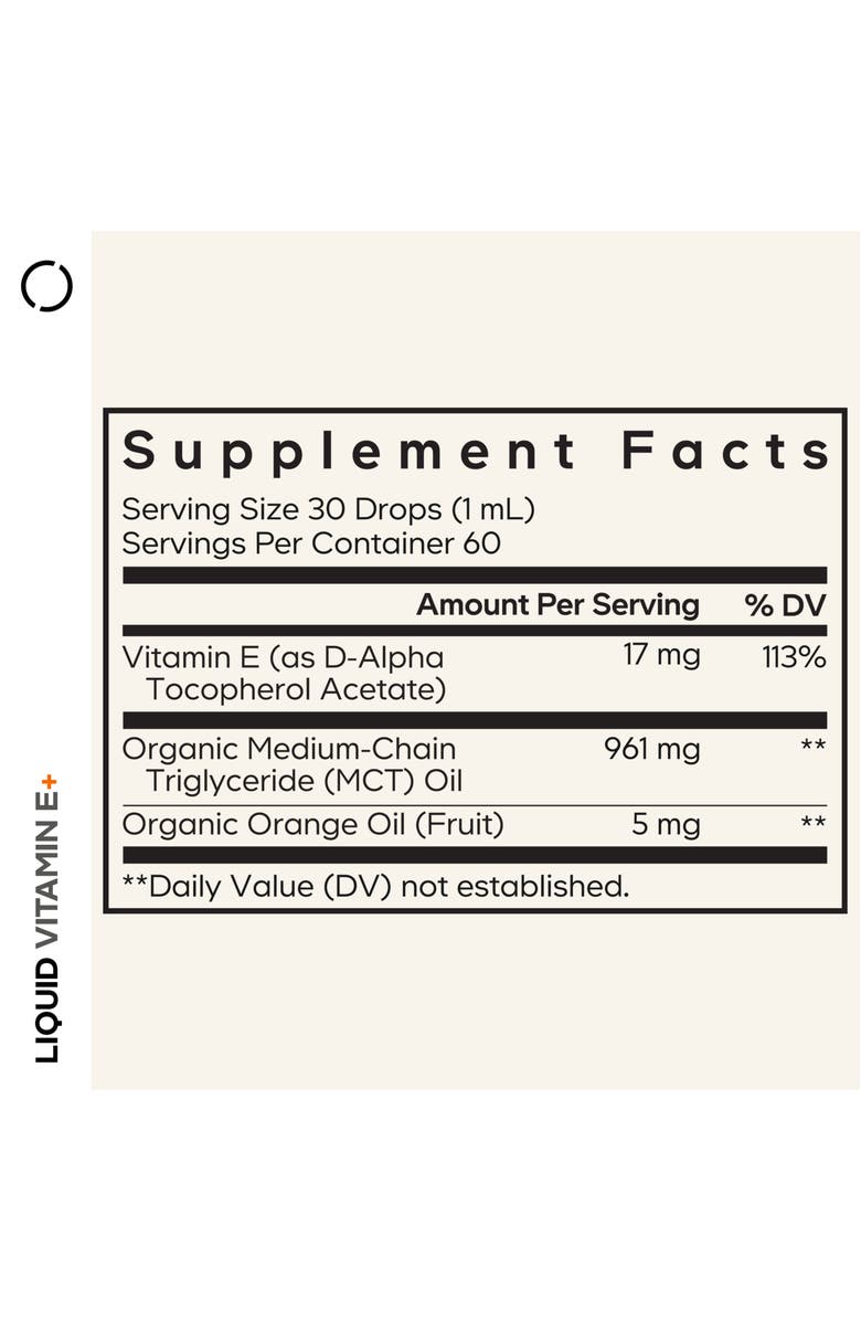 Codeage Liquid Vitamin E USDA-Certified Organic Supplement, Alternate, color, White