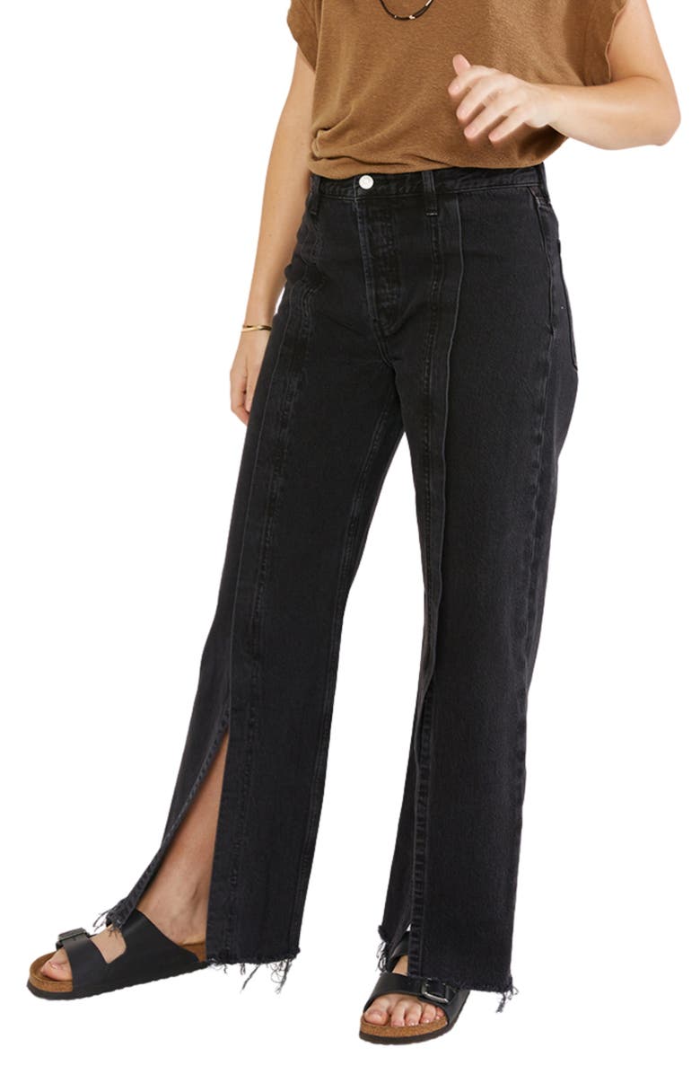 ÉTICA Astrid High Waist Split Hem Relaxed Jeans, Alternate, color, 