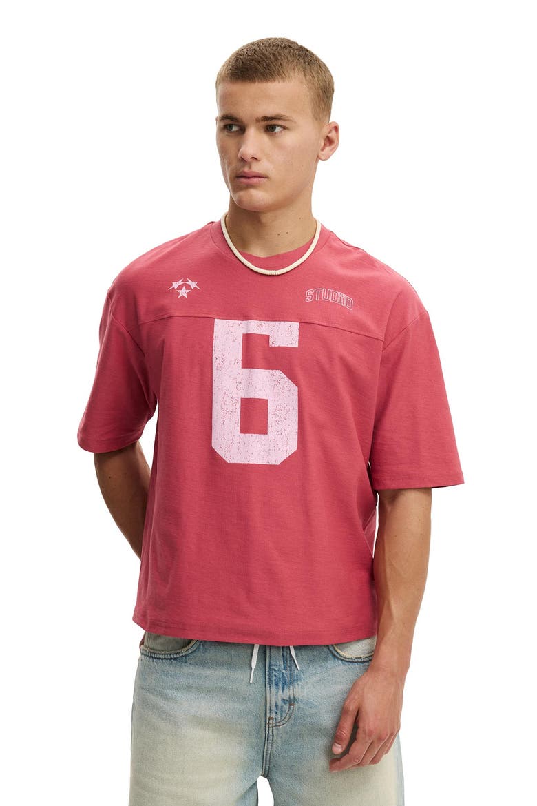 Men's Cropped Fit Graphic T-Shirt, Main, color, Soft Red  Los Angeles Panel