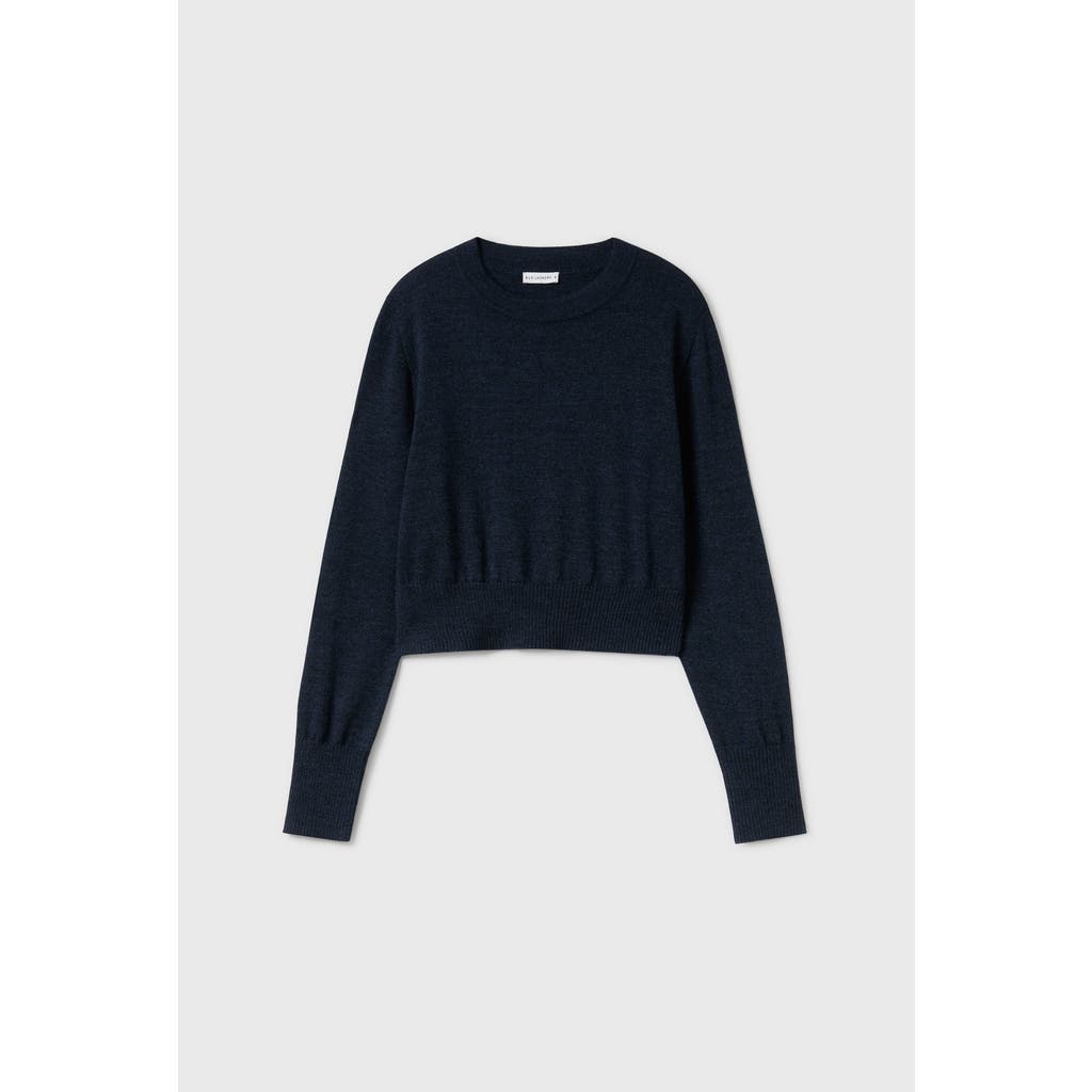 Silk Laundry Cropped Crewneck Azul Melange In Azul Melange