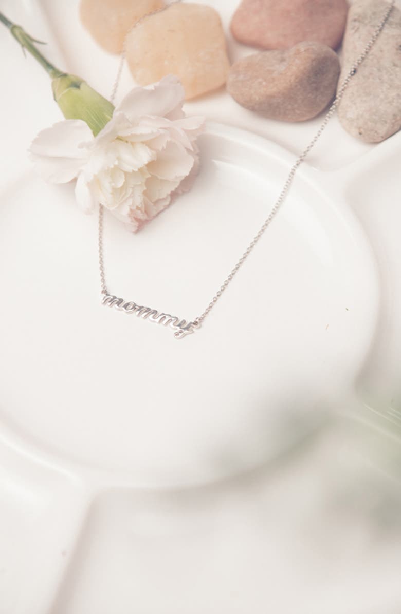 Tiny Tags Script Mommy Pendant Necklace, Alternate, color,