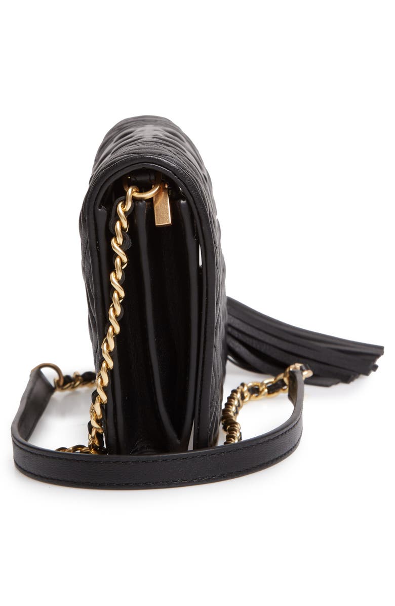 Tory Burch Fleming Lambskin Leather Crossbody Wallet, Alternate, color, 