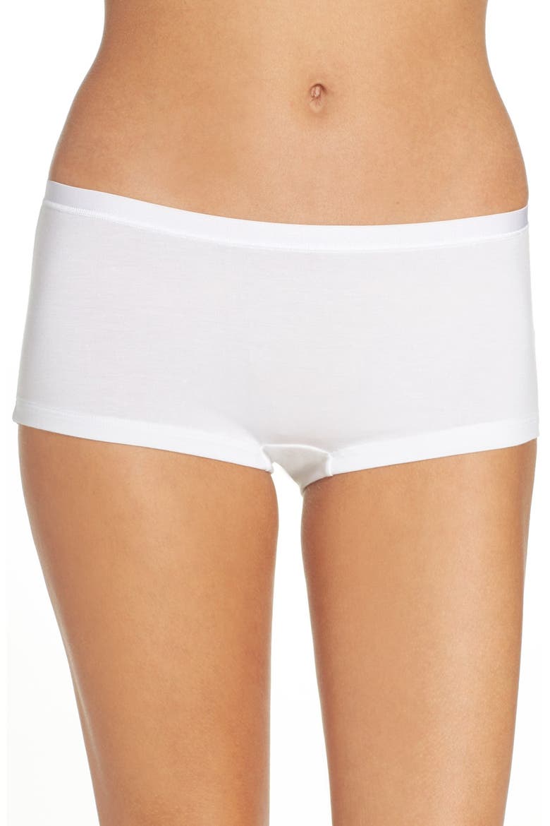 Soft Touch Boyleg Shorts, Main, color, WHITE