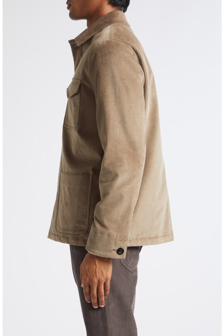 Medium Wale Cotton Stretch Corduroy Overshirt, Alternate, color, CREAM