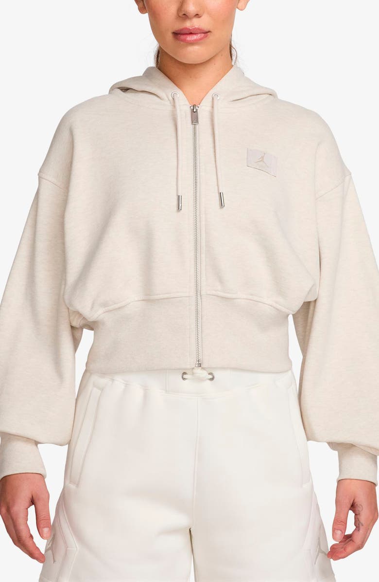 Jordan Flight Fleece Crop Hoodie, Main, color, Light Ore Wood Brown/ Rattan