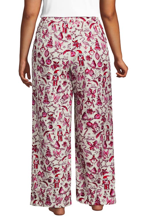 Lands' End Plus Size Flannel Patchwork Wide Leg Sleep Pants In Multi