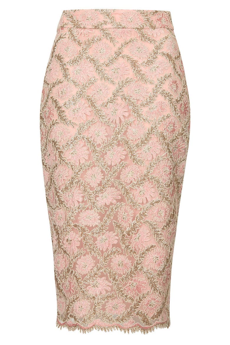 Lace Midi Skirt (Limited Edition), Alternate, color, PINK