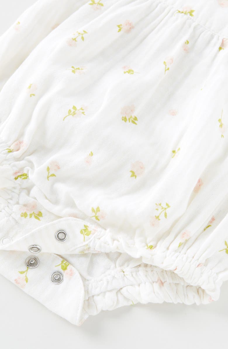 Nordstrom Printed Cotton Bubble Romper, Alternate, color, Ivory Sand Rose Stripe