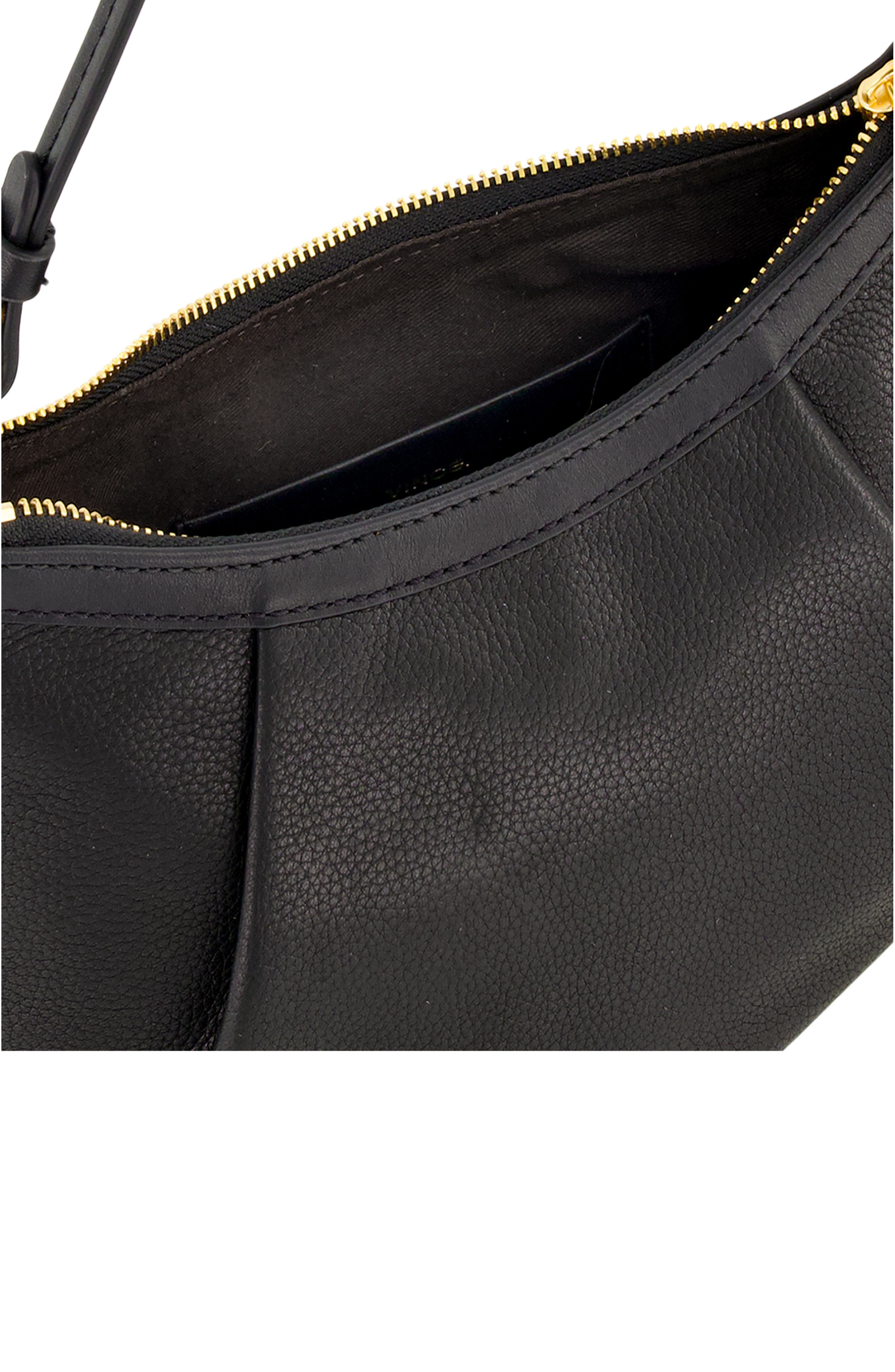 Ava Pebbled Leather Convertible Crossbody Bag, Alternate, color, BLACK