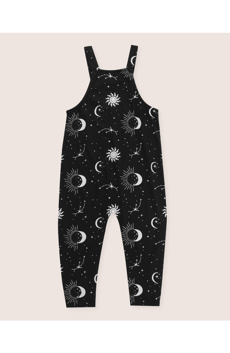 Turtledove London Kids Organic Cotton Celestial Print Jumpsuit, Main, color, Black