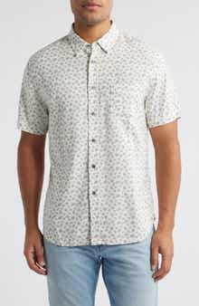 Rails Carson Short Sleeve Stretch Linen Blend Button-Up Shirt