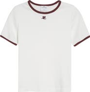 Courrèges Contrast Trim Logo T-Shirt