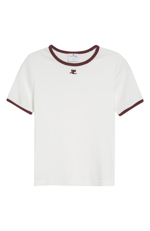 Courrèges Contrast Trim Logo T-shirt In White