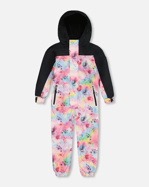 DEUX PAR DEUX DEUX PAR DEUX LITTLE GIRL'S PRINTED MID-SEASON ONE-PIECE OUTERWEAR BUTTERFLIES ON MULTICOLORED AND B 